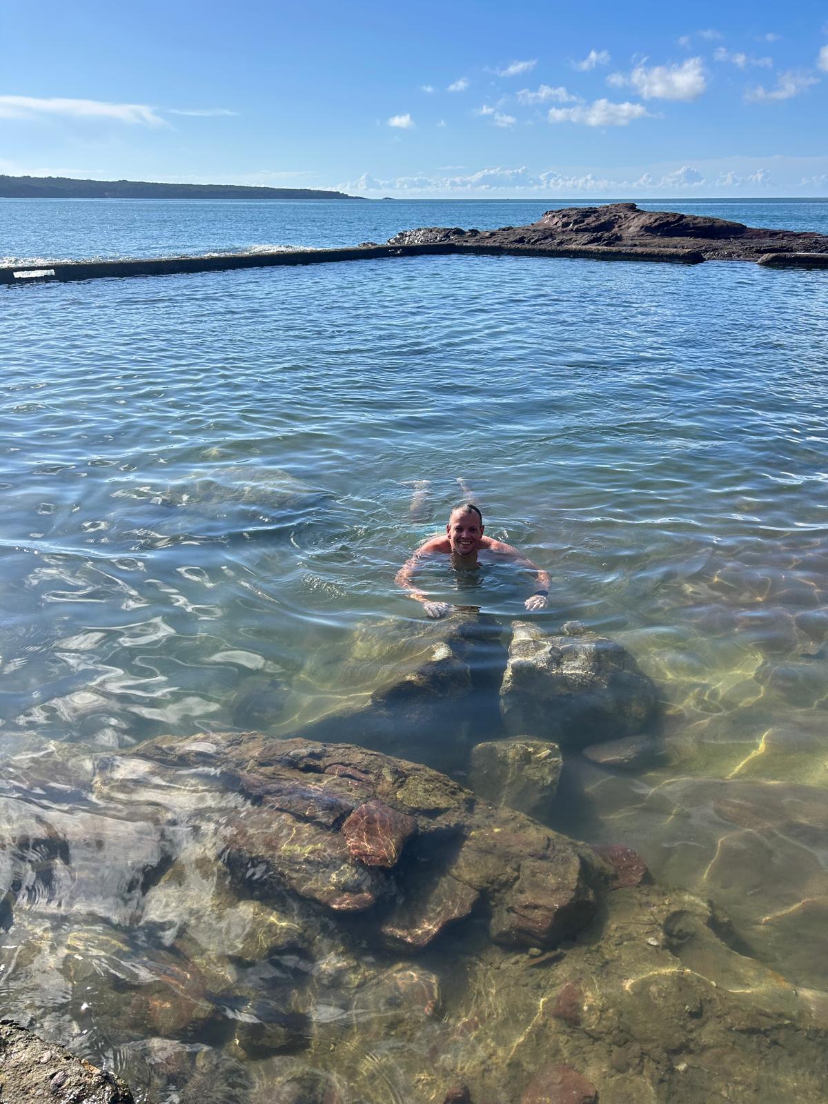 Brett with the Eden Rock Pool to himself