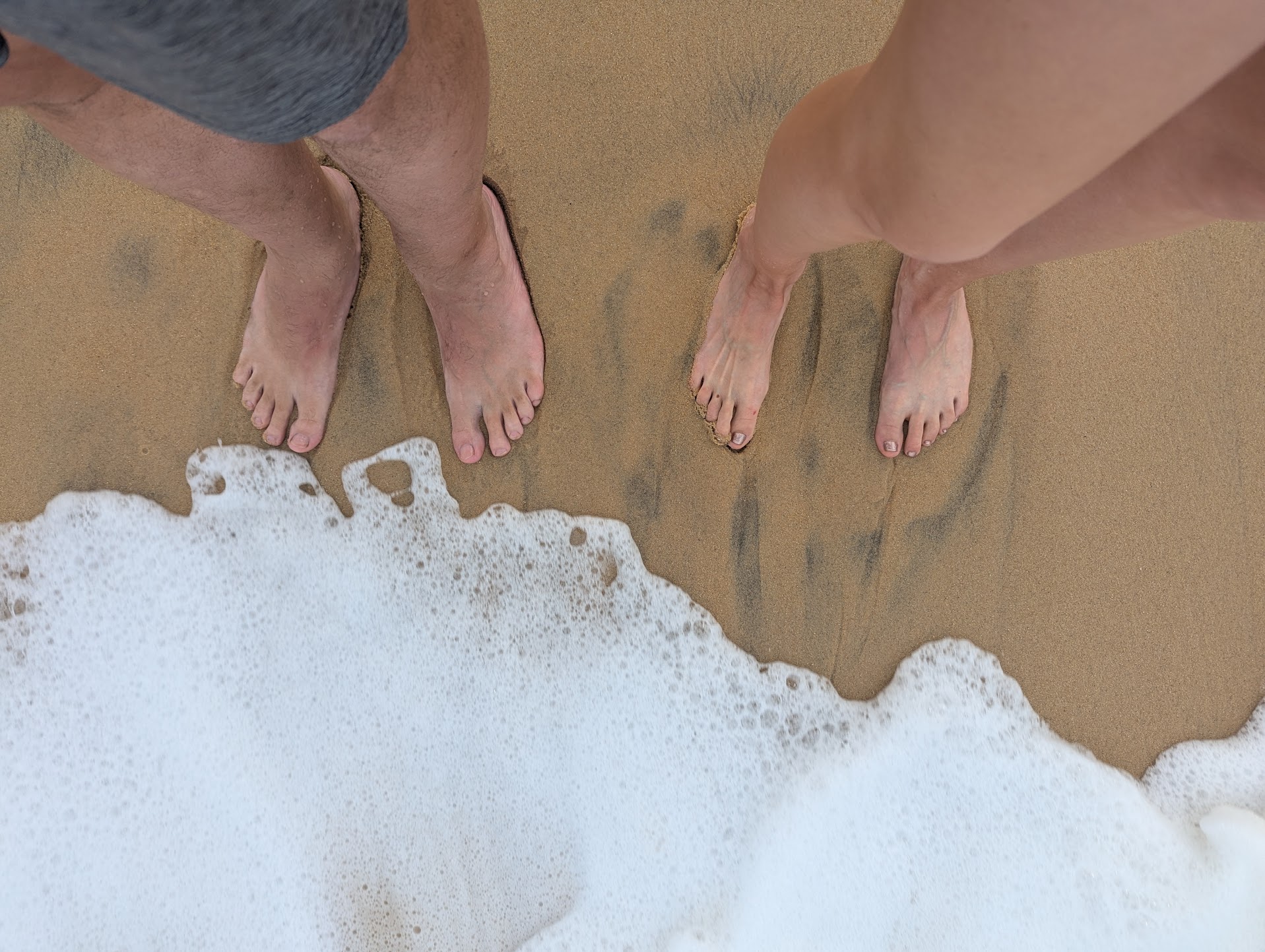 Getting our toes wet at Betka Beach